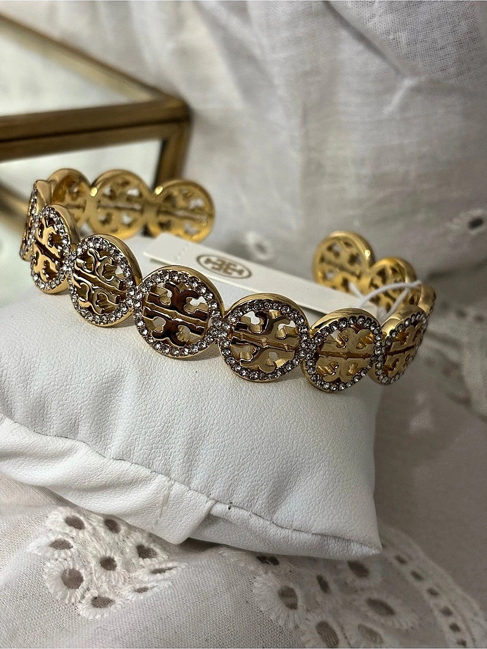 Tory Burch Miller Pavé Cuff Bracelet Gold